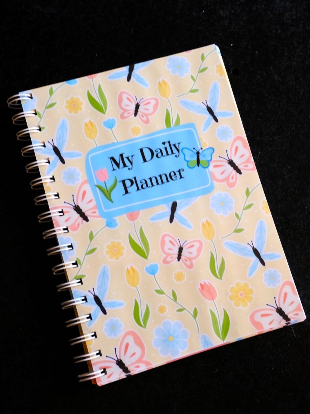 Handmade Colorful Daily Planner Bound Notebook, book, notes, gift, yellow, butte